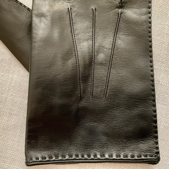 Coach Black Soft Leather Silk Lining Men’s Gloves Size L Made in Italy NEW - Picture 3 of 10